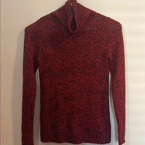 The Limited Red and Black Cowl Neck Sweater